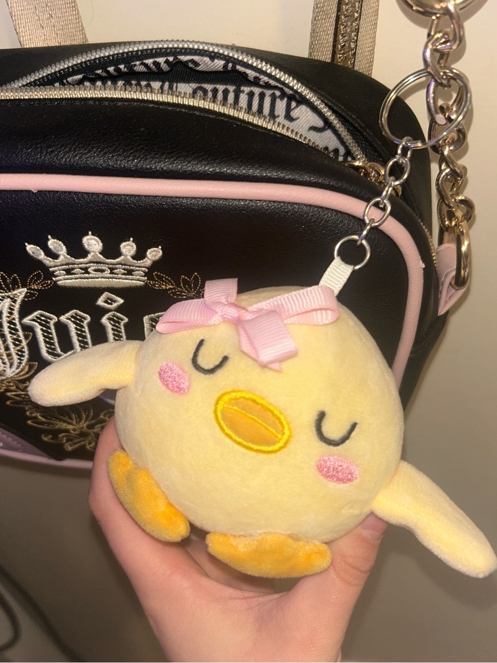 Coquette Chick Plush keychain bag charm cute bow